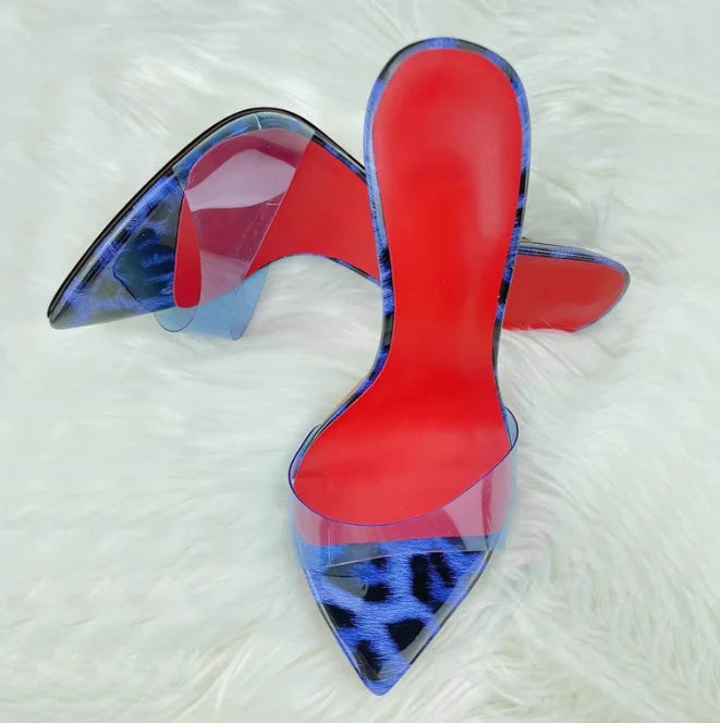Sharp pointed black high heels for women, 2025 new super high heels sandals, slim heel style, half slippers for wearing outside